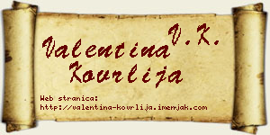 Valentina Kovrlija vizit kartica